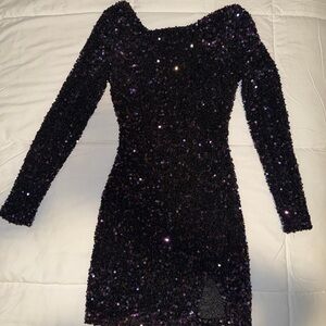 Stunning Purple Sequin Mini Dress